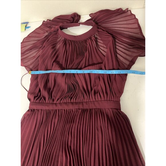 Revolve Keepsake Wine-Coloured Pleated Mini Halter Dress Womens Size S - Picture 11 of 14